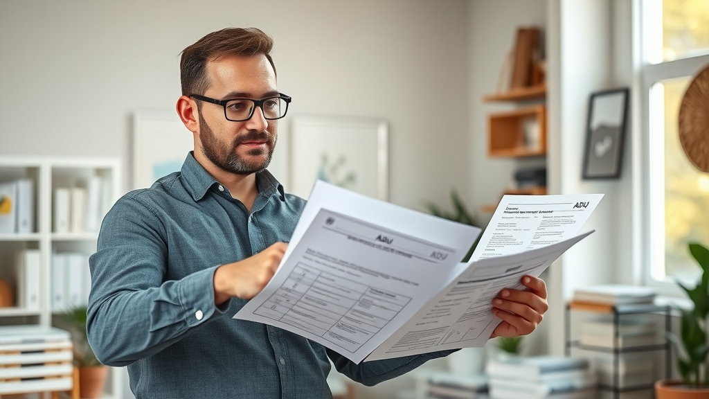 Construction consultant advising East Bay homeowners on ADU regulations and checklists in home office