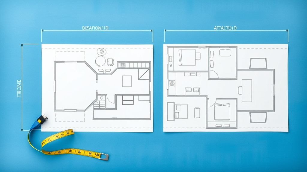 Detailed floor plans comparing attached and detached ADU sizes and features for Lafayette CA