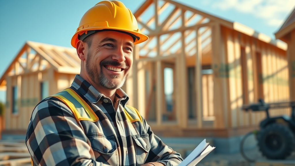 Building inspector reviewing California ADU construction site during permit process