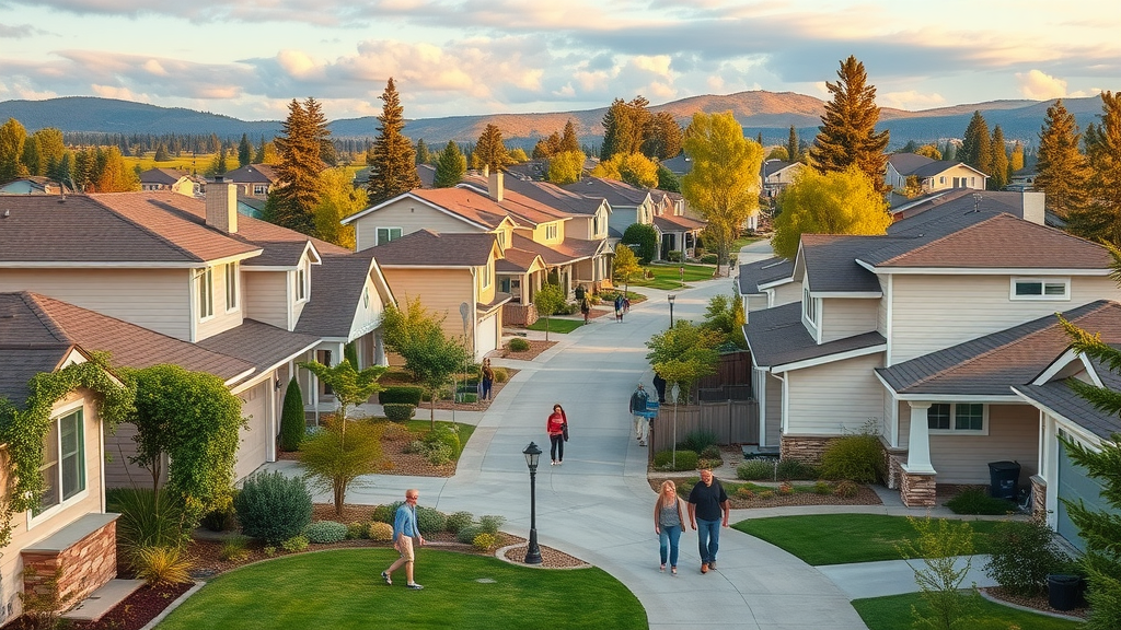 Inviting Lafayette neighborhood with modern single-family homes, well-kept yards, and tranquil suburban California hillside. Families interacting with their homes. adu size and setback rules lafayette ca