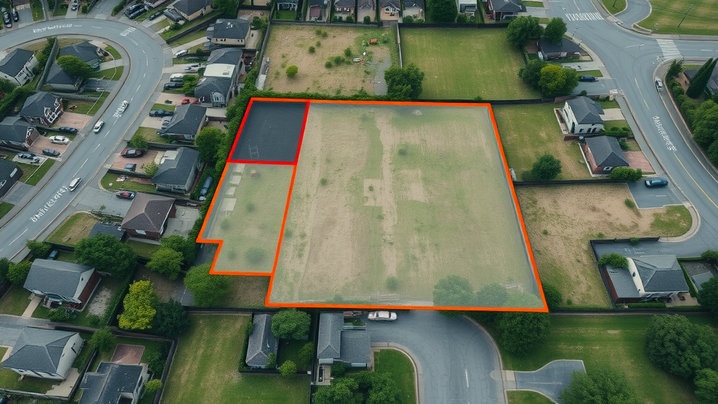 Aerial view of Lafayette property layout showing property lines and setback requirements for ADUs
